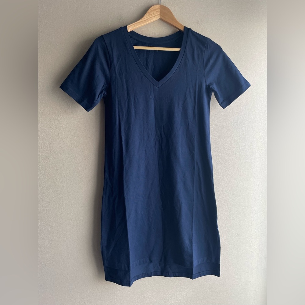 New Universal Standard Tesino Navy Blue Mid Dress V Neck  Size 4XS Women